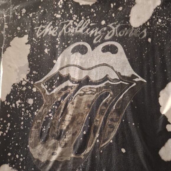 The Rolling Stones Graphic Print Tie Dye T-Shirt Rock Band Tee Size Medium Black - Picture 3 of 6